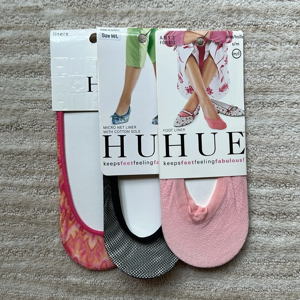 HUE No-Show Liner Socks Set of 3